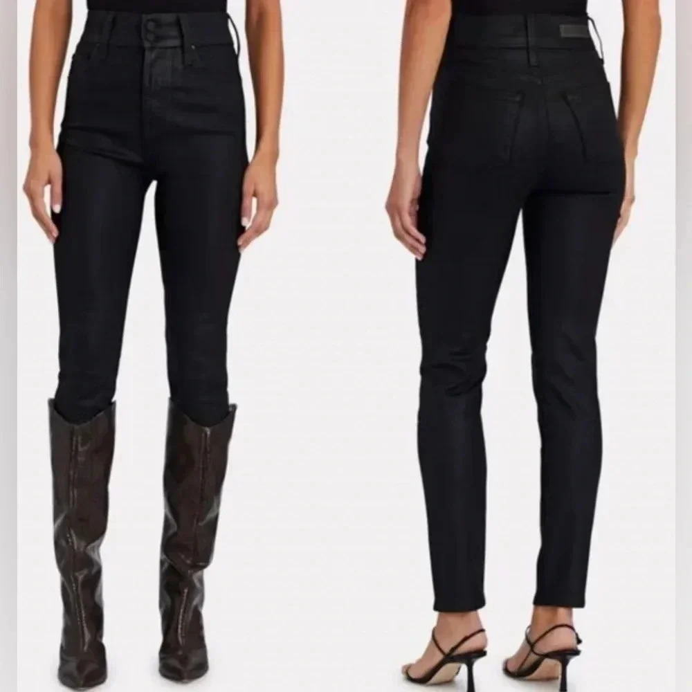 GRLFRND Oriana Black Denim Color Got‎ Away Again Ultra High-Rise Skinny Jeans